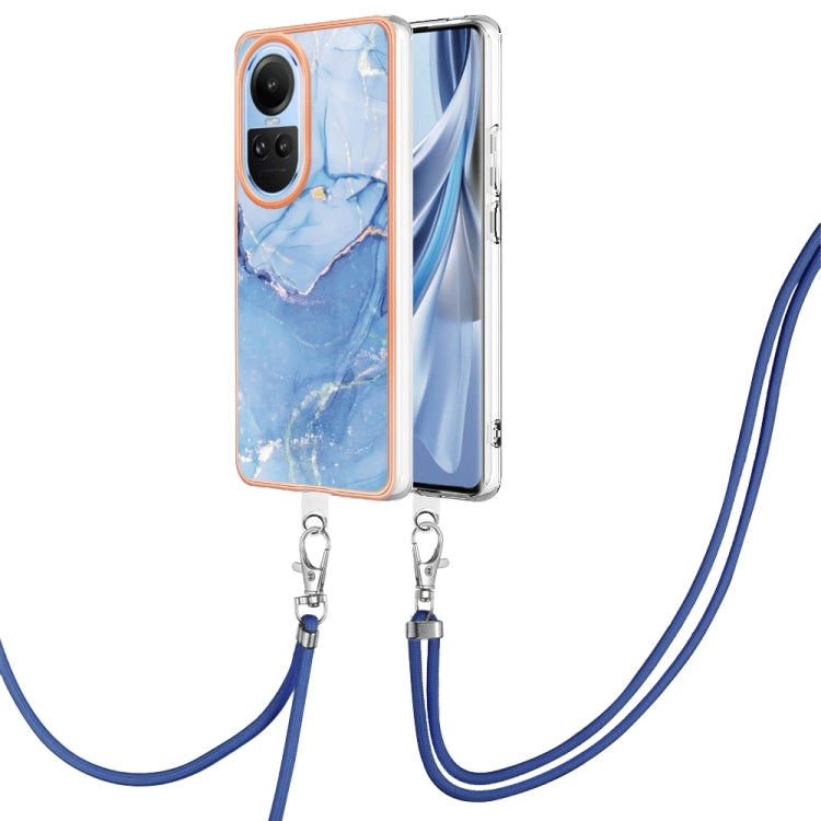 Electroplating Marble Dual-side IMD Phone Case with Lanyard, For OPPO Reno12 Pro Global, For OPPO Reno12 Global, For OPPO A60, For OPPO Reno11 F 5G Global, For OPPO Reno11 5G Global, For OPPO Reno11 Pro 5G Global, For OPPO A58 4G�����������������������...