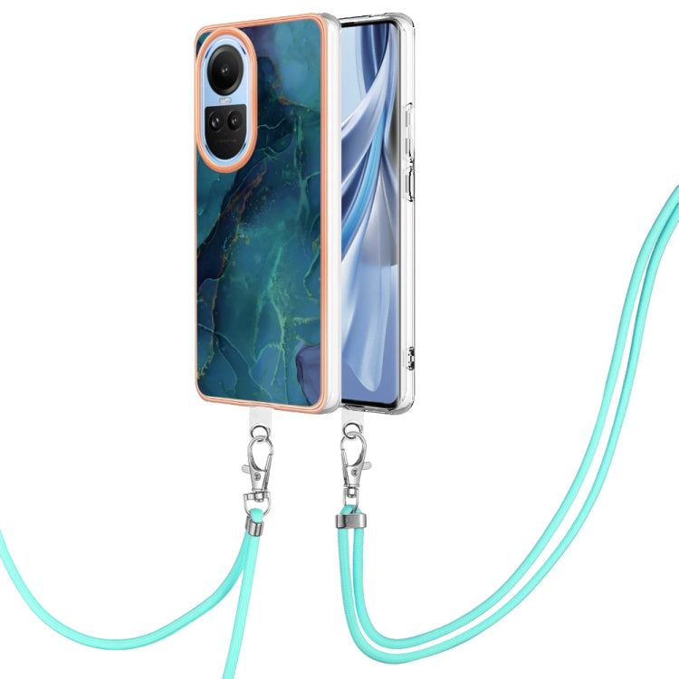 Electroplating Marble Dual-side IMD Phone Case with Lanyard, For OPPO Reno12 Pro Global, For OPPO Reno12 Global, For OPPO A60, For OPPO Reno11 F 5G Global, For OPPO Reno11 5G Global, For OPPO Reno11 Pro 5G Global, For OPPO A58 4G�����������������������...