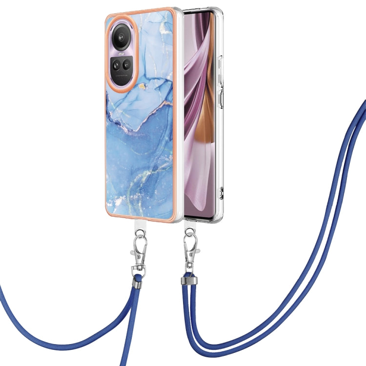 Electroplating Marble Dual-side IMD Phone Case with Lanyard, For OPPO Reno12 Pro Global, For OPPO Reno12 Global, For OPPO A60, For OPPO Reno11 F 5G Global, For OPPO Reno11 5G Global, For OPPO Reno11 Pro 5G Global, For OPPO A58 4G�����������������������...