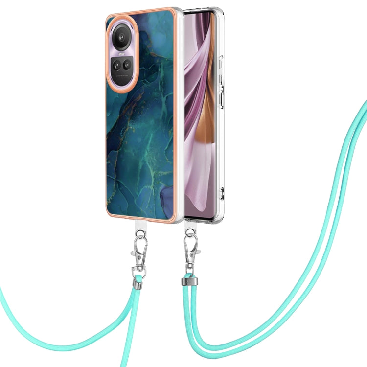 Electroplating Marble Dual-side IMD Phone Case with Lanyard, For OPPO Reno12 Pro Global, For OPPO Reno12 Global, For OPPO A60, For OPPO Reno11 F 5G Global, For OPPO Reno11 5G Global, For OPPO Reno11 Pro 5G Global, For OPPO A58 4G�����������������������...