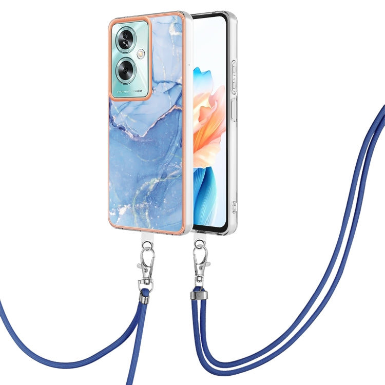Electroplating Marble Dual-side IMD Phone Case with Lanyard, For OPPO A79 5G Global
