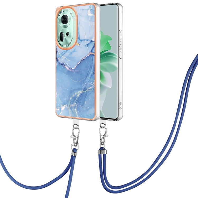 Electroplating Marble Dual-side IMD Phone Case with Lanyard, For OPPO Reno12 Pro Global, For OPPO Reno12 Global, For OPPO A60, For OPPO Reno11 F 5G Global, For OPPO Reno11 5G Global, For OPPO Reno11 Pro 5G Global, For OPPO A58 4G�����������������������...