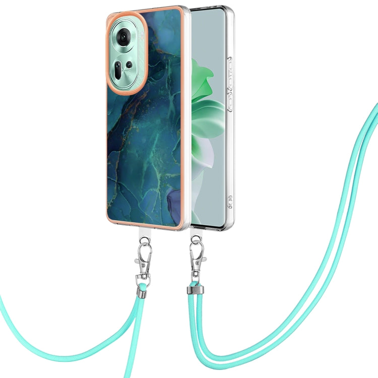 Electroplating Marble Dual-side IMD Phone Case with Lanyard, For OPPO Reno12 Pro Global, For OPPO Reno12 Global, For OPPO A60, For OPPO Reno11 F 5G Global, For OPPO Reno11 5G Global, For OPPO Reno11 Pro 5G Global, For OPPO A58 4G�����������������������...