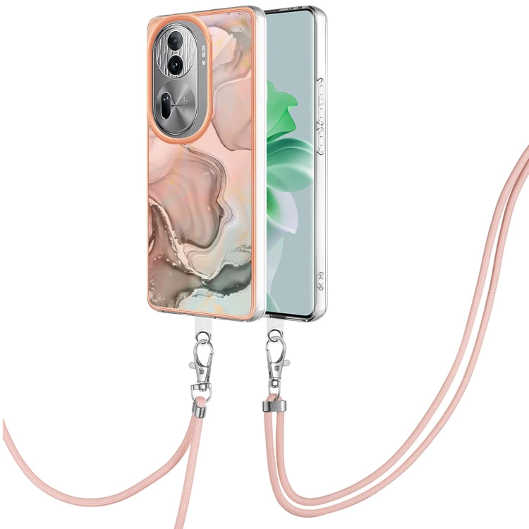 Electroplating Marble Dual-side IMD Phone Case with Lanyard, For OPPO Reno12 Pro Global, For OPPO Reno12 Global, For OPPO A60, For OPPO Reno11 F 5G Global, For OPPO Reno11 5G Global, For OPPO Reno11 Pro 5G Global, For OPPO A58 4G�����������������������...