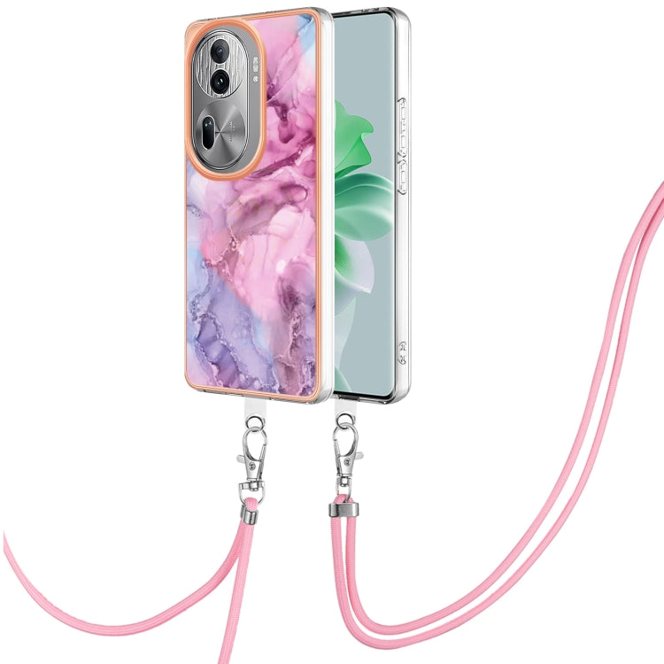 Electroplating Marble Dual-side IMD Phone Case with Lanyard, For OPPO Reno12 Pro Global, For OPPO Reno12 Global, For OPPO A60, For OPPO Reno11 F 5G Global, For OPPO Reno11 5G Global, For OPPO Reno11 Pro 5G Global, For OPPO A58 4G�����������������������...