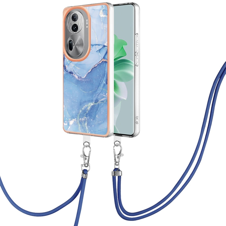Electroplating Marble Dual-side IMD Phone Case with Lanyard, For OPPO Reno12 Pro Global, For OPPO Reno12 Global, For OPPO A60, For OPPO Reno11 F 5G Global, For OPPO Reno11 5G Global, For OPPO Reno11 Pro 5G Global, For OPPO A58 4G�����������������������...