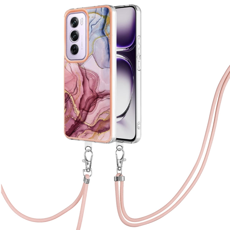 Electroplating Marble Dual-side IMD Phone Case with Lanyard, For OPPO Reno12 Pro Global, For OPPO Reno12 Global, For OPPO A60, For OPPO Reno11 F 5G Global, For OPPO Reno11 5G Global, For OPPO Reno11 Pro 5G Global, For OPPO A58 4G�����������������������...