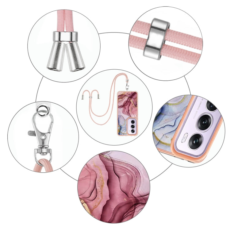 Electroplating Marble Dual-side IMD Phone Case with Lanyard, For OPPO Reno12 Pro Global, For OPPO Reno12 Global, For OPPO A60, For OPPO Reno11 F 5G Global, For OPPO Reno11 5G Global, For OPPO Reno11 Pro 5G Global, For OPPO A58 4G�����������������������...