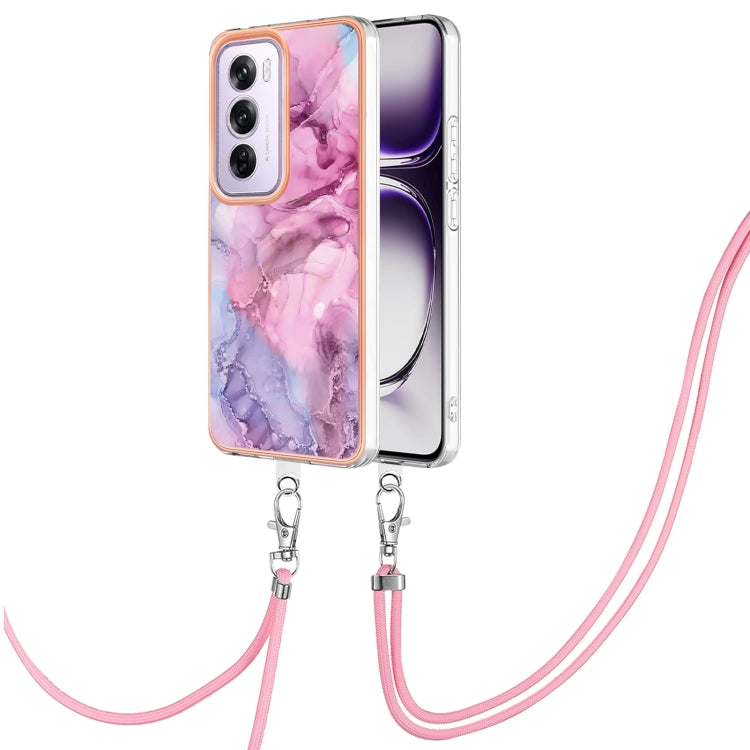 Electroplating Marble Dual-side IMD Phone Case with Lanyard, For OPPO Reno12 Pro Global, For OPPO Reno12 Global, For OPPO A60, For OPPO Reno11 F 5G Global, For OPPO Reno11 5G Global, For OPPO Reno11 Pro 5G Global, For OPPO A58 4G�����������������������...