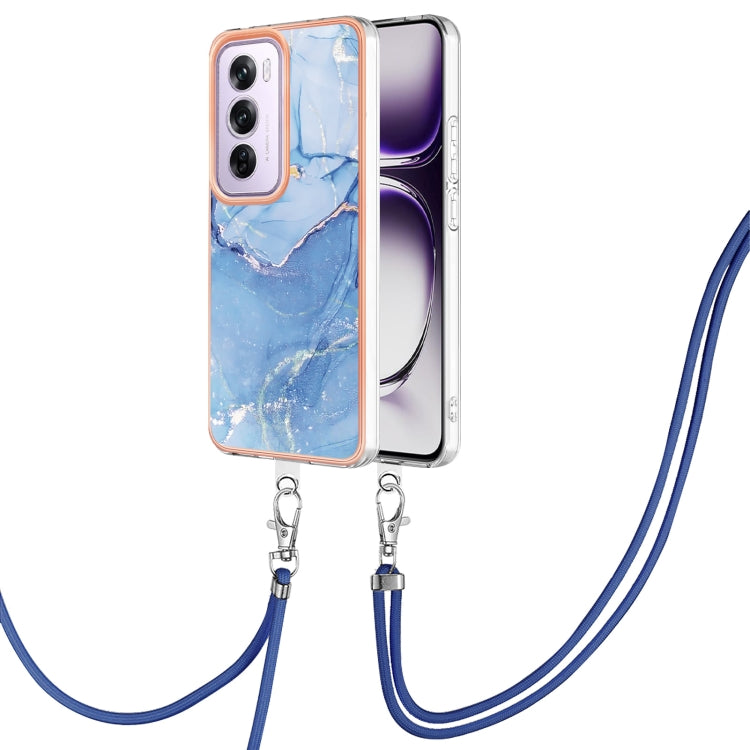 Electroplating Marble Dual-side IMD Phone Case with Lanyard, For OPPO Reno12 Pro Global, For OPPO Reno12 Global, For OPPO A60, For OPPO Reno11 F 5G Global, For OPPO Reno11 5G Global, For OPPO Reno11 Pro 5G Global, For OPPO A58 4G�����������������������...