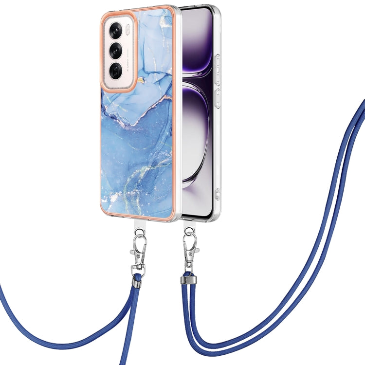 Electroplating Marble Dual-side IMD Phone Case with Lanyard, For OPPO Reno12 Pro Global, For OPPO Reno12 Global, For OPPO A60, For OPPO Reno11 F 5G Global, For OPPO Reno11 5G Global, For OPPO Reno11 Pro 5G Global, For OPPO A58 4G�����������������������...