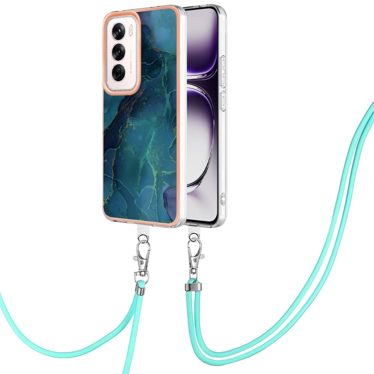 Electroplating Marble Dual-side IMD Phone Case with Lanyard, For OPPO Reno12 Pro Global, For OPPO Reno12 Global, For OPPO A60, For OPPO Reno11 F 5G Global, For OPPO Reno11 5G Global, For OPPO Reno11 Pro 5G Global, For OPPO A58 4G�����������������������...