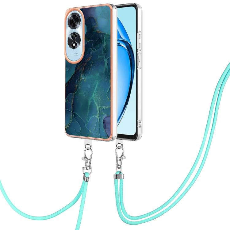 Electroplating Marble Dual-side IMD Phone Case with Lanyard, For OPPO Reno12 Pro Global, For OPPO Reno12 Global, For OPPO A60, For OPPO Reno11 F 5G Global, For OPPO Reno11 5G Global, For OPPO Reno11 Pro 5G Global, For OPPO A58 4G�����������������������...