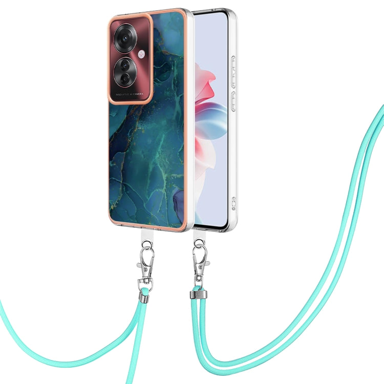 Electroplating Marble Dual-side IMD Phone Case with Lanyard, For OPPO Reno12 Pro Global, For OPPO Reno12 Global, For OPPO A60, For OPPO Reno11 F 5G Global, For OPPO Reno11 5G Global, For OPPO Reno11 Pro 5G Global, For OPPO A58 4G�����������������������...
