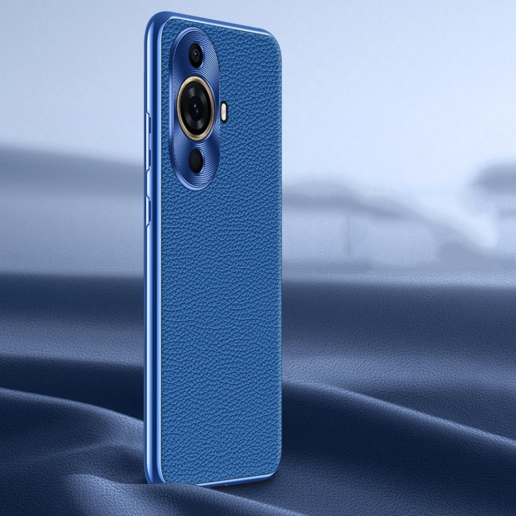 Litchi Texture Genuine Leather Phone Case, For Huawei nova 11 Pro, For Huawei Mate 60, For Huawei nova 11, For Huawei Mate 60 Pro, For Huawei P50 Pro, For Huawei Mate 50 RS, For Huawei Mate 50 Pro, For Huawei P50, For Huawei Mate 50, For Huawei Mate 40...