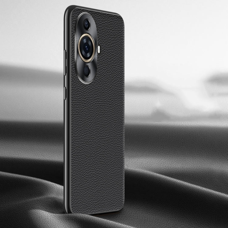 Litchi Texture Genuine Leather Phone Case, For Huawei nova 11 Pro, For Huawei Mate 60, For Huawei nova 11, For Huawei Mate 60 Pro, For Huawei P50 Pro, For Huawei Mate 50 RS, For Huawei Mate 50 Pro, For Huawei P50, For Huawei Mate 50, For Huawei Mate 40...