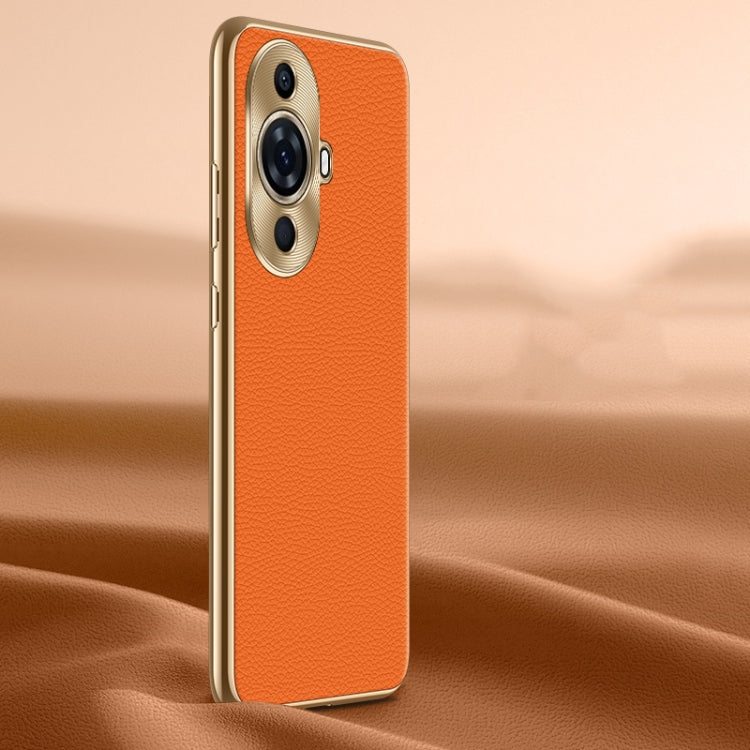 Litchi Texture Genuine Leather Phone Case, For Huawei nova 11 Pro, For Huawei Mate 60, For Huawei nova 11, For Huawei Mate 60 Pro, For Huawei P50 Pro, For Huawei Mate 50 RS, For Huawei Mate 50 Pro, For Huawei P50, For Huawei Mate 50, For Huawei Mate 40...