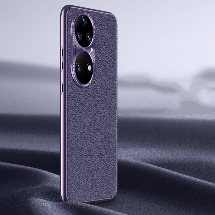 Litchi Texture Genuine Leather Phone Case, For Huawei nova 11 Pro, For Huawei Mate 60, For Huawei nova 11, For Huawei Mate 60 Pro, For Huawei P50 Pro, For Huawei Mate 50 RS, For Huawei Mate 50 Pro, For Huawei P50, For Huawei Mate 50, For Huawei Mate 40...