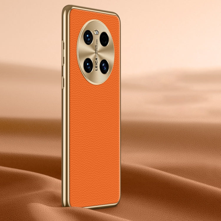 Litchi Texture Genuine Leather Phone Case, For Huawei nova 11 Pro, For Huawei Mate 60, For Huawei nova 11, For Huawei Mate 60 Pro, For Huawei P50 Pro, For Huawei Mate 50 RS, For Huawei Mate 50 Pro, For Huawei P50, For Huawei Mate 50, For Huawei Mate 40...