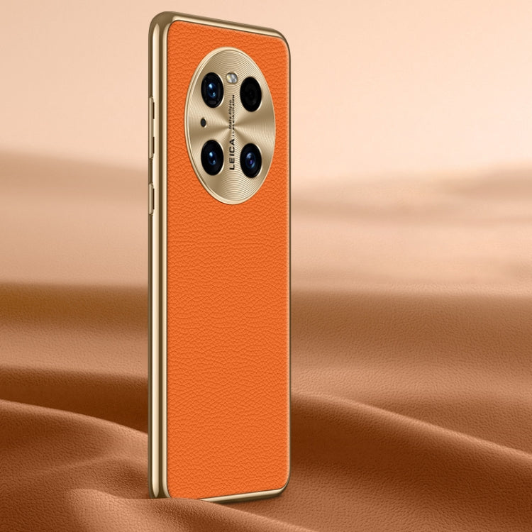 Litchi Texture Genuine Leather Phone Case, For Huawei nova 11 Pro, For Huawei Mate 60, For Huawei nova 11, For Huawei Mate 60 Pro, For Huawei P50 Pro, For Huawei Mate 50 RS, For Huawei Mate 50 Pro, For Huawei P50, For Huawei Mate 50, For Huawei Mate 40...