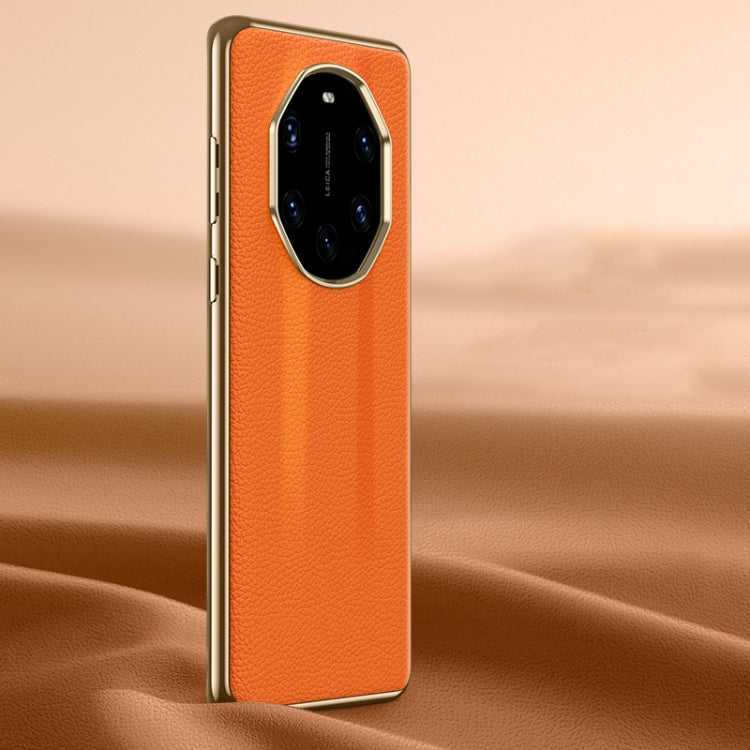 Litchi Texture Genuine Leather Phone Case, For Huawei nova 11 Pro, For Huawei Mate 60, For Huawei nova 11, For Huawei Mate 60 Pro, For Huawei P50 Pro, For Huawei Mate 50 RS, For Huawei Mate 50 Pro, For Huawei P50, For Huawei Mate 50, For Huawei Mate 40...