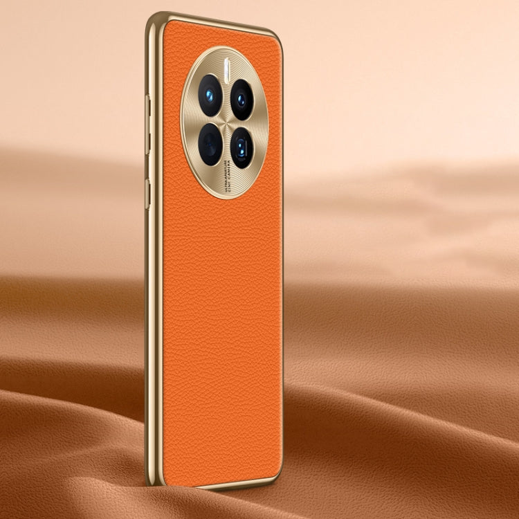 Litchi Texture Genuine Leather Phone Case, For Huawei nova 11 Pro, For Huawei Mate 60, For Huawei nova 11, For Huawei Mate 60 Pro, For Huawei P50 Pro, For Huawei Mate 50 RS, For Huawei Mate 50 Pro, For Huawei P50, For Huawei Mate 50, For Huawei Mate 40...