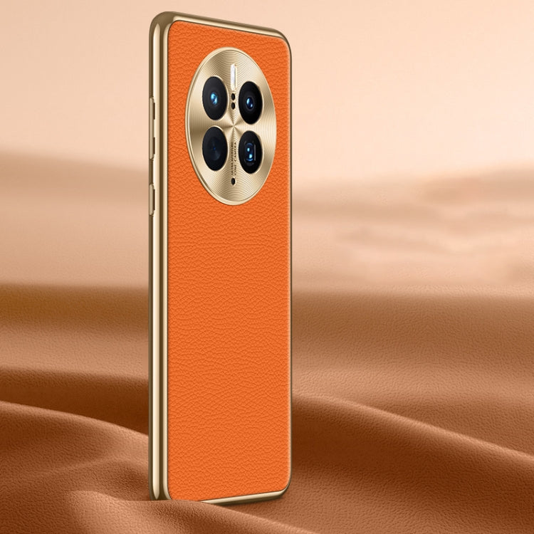 Litchi Texture Genuine Leather Phone Case, For Huawei nova 11 Pro, For Huawei Mate 60, For Huawei nova 11, For Huawei Mate 60 Pro, For Huawei P50 Pro, For Huawei Mate 50 RS, For Huawei Mate 50 Pro, For Huawei P50, For Huawei Mate 50, For Huawei Mate 40...