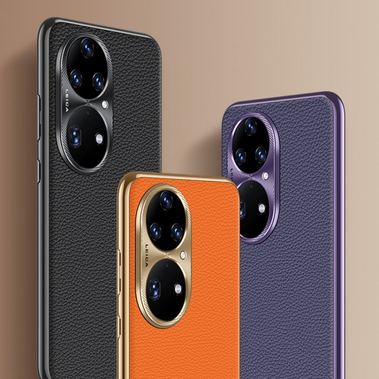 Litchi Texture Genuine Leather Phone Case, For Huawei nova 11 Pro, For Huawei Mate 60, For Huawei nova 11, For Huawei Mate 60 Pro, For Huawei P50 Pro, For Huawei Mate 50 RS, For Huawei Mate 50 Pro, For Huawei P50, For Huawei Mate 50, For Huawei Mate 40...