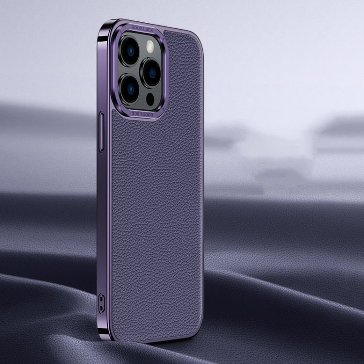Litchi Texture Genuine Leather Phone Case, For iPhone 14 / 13, For iPhone 14 Pro, For iPhone 14 Pro Max, For iPhone 13 Pro Max, For iPhone 13 Pro, For iPhone 12, For iPhone 12 Pro Max, For iPhone 12 Pro