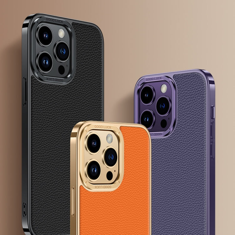 Litchi Texture Genuine Leather Phone Case, For iPhone 14 / 13, For iPhone 14 Pro, For iPhone 14 Pro Max, For iPhone 13 Pro Max, For iPhone 13 Pro, For iPhone 12, For iPhone 12 Pro Max, For iPhone 12 Pro