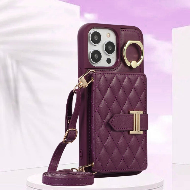 Horizontal Card Bag Ring Holder Phone Case with Dual Lanyard, For iPhone 14 Plus, For iPhone 14, For iPhone 14 Pro, For iPhone 14 Pro Max, For iPhone 13 Pro Max, For iPhone 13 Pro, For iPhone 13, For iPhone 12, For iPhone 12 Pro Max, For iPhone 12 Pro�...