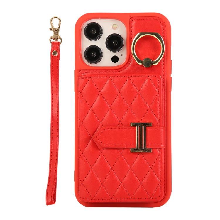 Horizontal Card Bag Ring Holder Phone Case with Dual Lanyard, For iPhone 14 Plus, For iPhone 14, For iPhone 14 Pro, For iPhone 14 Pro Max, For iPhone 13 Pro Max, For iPhone 13 Pro, For iPhone 13, For iPhone 12, For iPhone 12 Pro Max, For iPhone 12 Pro�...