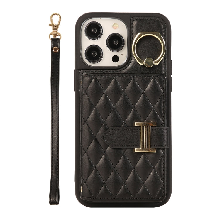 Horizontal Card Bag Ring Holder Phone Case with Dual Lanyard, For iPhone 14 Plus, For iPhone 14, For iPhone 14 Pro, For iPhone 14 Pro Max, For iPhone 13 Pro Max, For iPhone 13 Pro, For iPhone 13, For iPhone 12, For iPhone 12 Pro Max, For iPhone 12 Pro�...