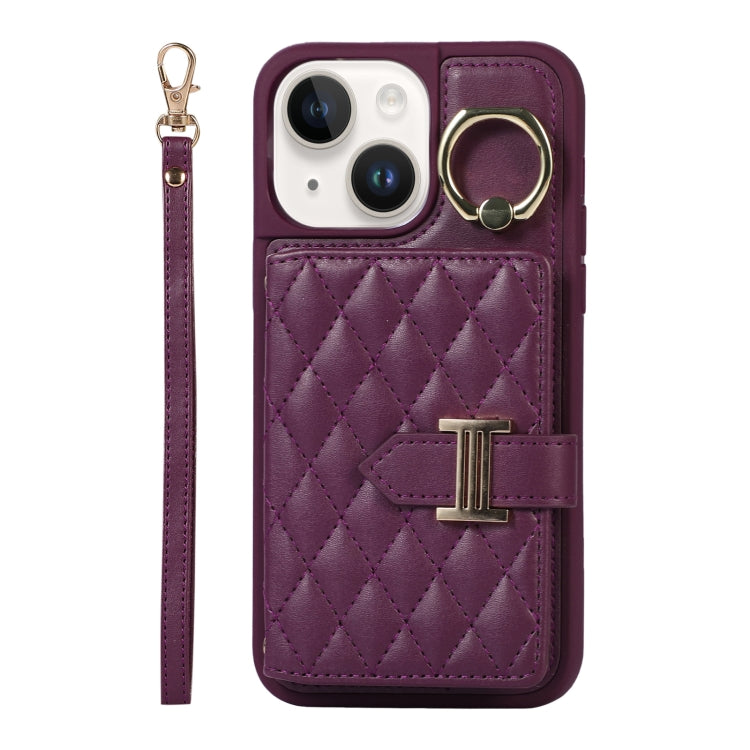 Horizontal Card Bag Ring Holder Phone Case with Dual Lanyard, For iPhone 14 Plus, For iPhone 14, For iPhone 14 Pro, For iPhone 14 Pro Max, For iPhone 13 Pro Max, For iPhone 13 Pro, For iPhone 13, For iPhone 12, For iPhone 12 Pro Max, For iPhone 12 Pro�...