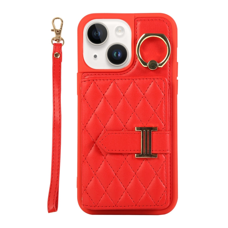 Horizontal Card Bag Ring Holder Phone Case with Dual Lanyard, For iPhone 14 Plus, For iPhone 14, For iPhone 14 Pro, For iPhone 14 Pro Max, For iPhone 13 Pro Max, For iPhone 13 Pro, For iPhone 13, For iPhone 12, For iPhone 12 Pro Max, For iPhone 12 Pro�...