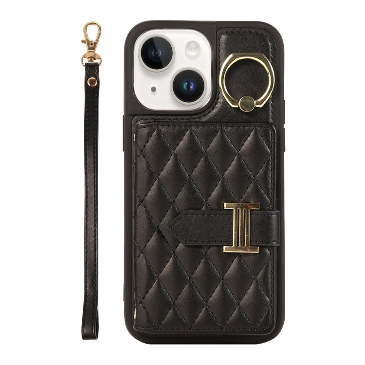 Horizontal Card Bag Ring Holder Phone Case with Dual Lanyard, For iPhone 14 Plus, For iPhone 14, For iPhone 14 Pro, For iPhone 14 Pro Max, For iPhone 13 Pro Max, For iPhone 13 Pro, For iPhone 13, For iPhone 12, For iPhone 12 Pro Max, For iPhone 12 Pro�...