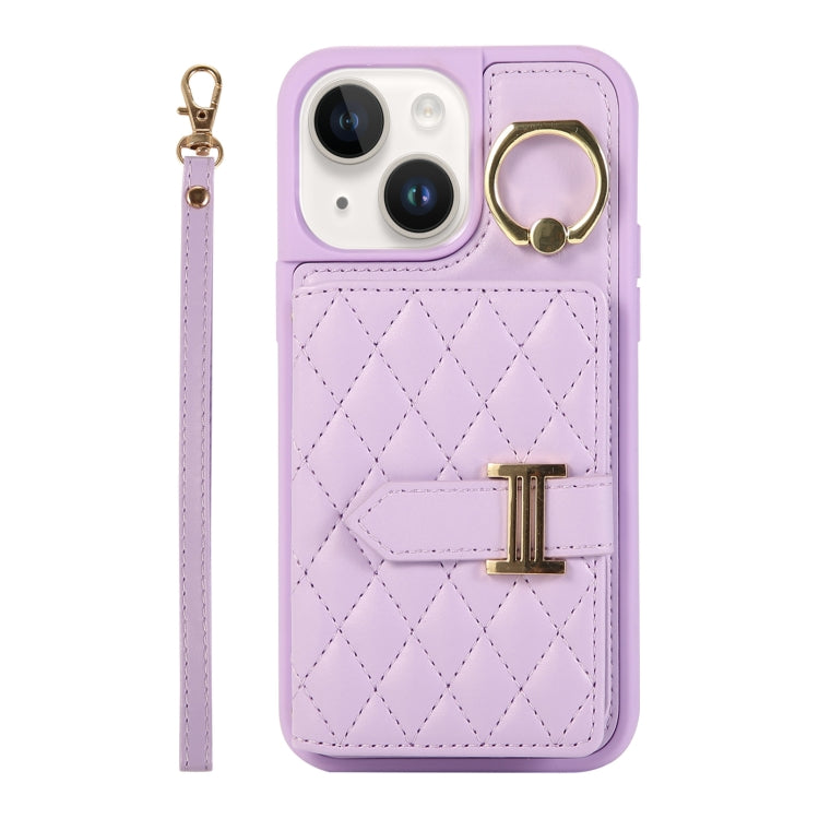 Horizontal Card Bag Ring Holder Phone Case with Dual Lanyard, For iPhone 14 Plus, For iPhone 14, For iPhone 14 Pro, For iPhone 14 Pro Max, For iPhone 13 Pro Max, For iPhone 13 Pro, For iPhone 13, For iPhone 12, For iPhone 12 Pro Max, For iPhone 12 Pro�...