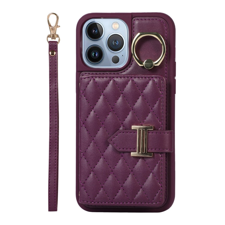 Horizontal Card Bag Ring Holder Phone Case with Dual Lanyard, For iPhone 14 Plus, For iPhone 14, For iPhone 14 Pro, For iPhone 14 Pro Max, For iPhone 13 Pro Max, For iPhone 13 Pro, For iPhone 13, For iPhone 12, For iPhone 12 Pro Max, For iPhone 12 Pro�...