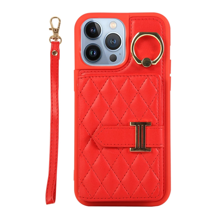 Horizontal Card Bag Ring Holder Phone Case with Dual Lanyard, For iPhone 14 Plus, For iPhone 14, For iPhone 14 Pro, For iPhone 14 Pro Max, For iPhone 13 Pro Max, For iPhone 13 Pro, For iPhone 13, For iPhone 12, For iPhone 12 Pro Max, For iPhone 12 Pro�...