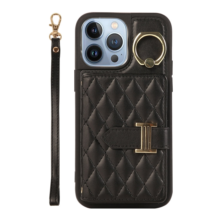 Horizontal Card Bag Ring Holder Phone Case with Dual Lanyard, For iPhone 14 Plus, For iPhone 14, For iPhone 14 Pro, For iPhone 14 Pro Max, For iPhone 13 Pro Max, For iPhone 13 Pro, For iPhone 13, For iPhone 12, For iPhone 12 Pro Max, For iPhone 12 Pro�...