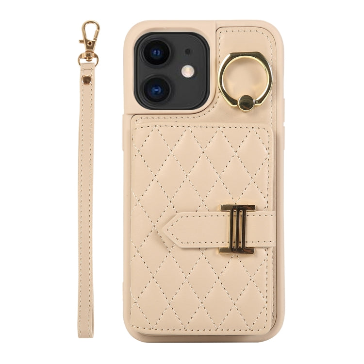 Horizontal Card Bag Ring Holder Phone Case with Dual Lanyard, For iPhone 14 Plus, For iPhone 14, For iPhone 14 Pro, For iPhone 14 Pro Max, For iPhone 13 Pro Max, For iPhone 13 Pro, For iPhone 13, For iPhone 12, For iPhone 12 Pro Max, For iPhone 12 Pro�...