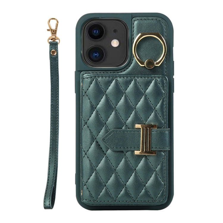 Horizontal Card Bag Ring Holder Phone Case with Dual Lanyard, For iPhone 14 Plus, For iPhone 14, For iPhone 14 Pro, For iPhone 14 Pro Max, For iPhone 13 Pro Max, For iPhone 13 Pro, For iPhone 13, For iPhone 12, For iPhone 12 Pro Max, For iPhone 12 Pro�...