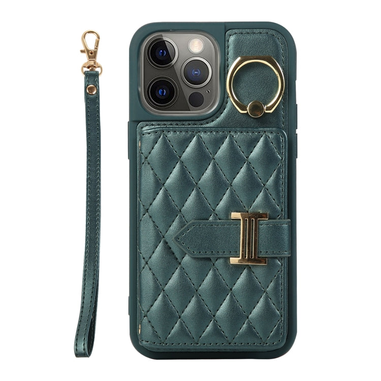 Horizontal Card Bag Ring Holder Phone Case with Dual Lanyard, For iPhone 14 Plus, For iPhone 14, For iPhone 14 Pro, For iPhone 14 Pro Max, For iPhone 13 Pro Max, For iPhone 13 Pro, For iPhone 13, For iPhone 12, For iPhone 12 Pro Max, For iPhone 12 Pro�...