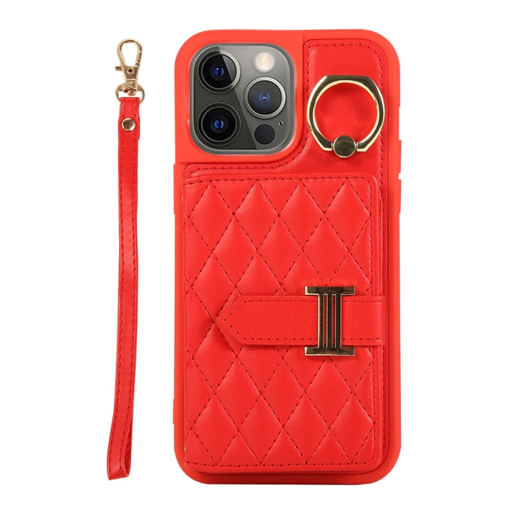 Horizontal Card Bag Ring Holder Phone Case with Dual Lanyard, For iPhone 14 Plus, For iPhone 14, For iPhone 14 Pro, For iPhone 14 Pro Max, For iPhone 13 Pro Max, For iPhone 13 Pro, For iPhone 13, For iPhone 12, For iPhone 12 Pro Max, For iPhone 12 Pro�...