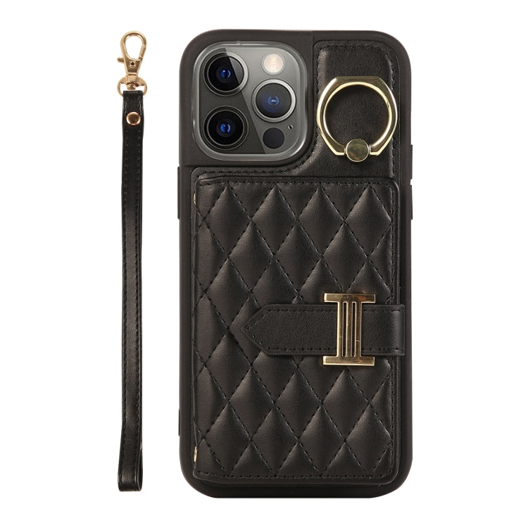 Horizontal Card Bag Ring Holder Phone Case with Dual Lanyard, For iPhone 14 Plus, For iPhone 14, For iPhone 14 Pro, For iPhone 14 Pro Max, For iPhone 13 Pro Max, For iPhone 13 Pro, For iPhone 13, For iPhone 12, For iPhone 12 Pro Max, For iPhone 12 Pro�...