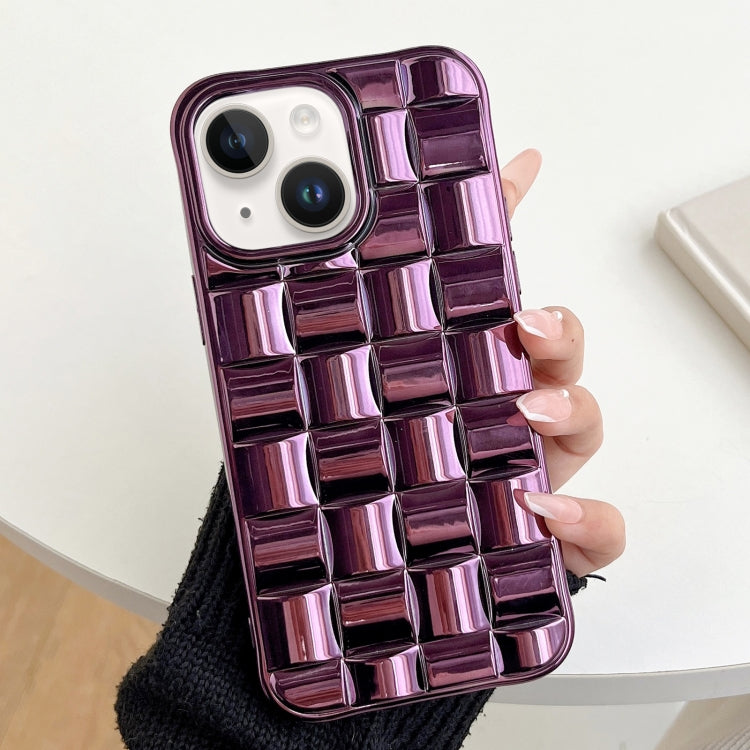 3D Cube Weave Texture Electroplating Phone Case, For iPhone 14, For iPhone 14 Pro, For iPhone 14 Pro Max, For iPhone 13 Pro Max, For iPhone 13 Pro, For iPhone 13, For iPhone 12 / 12 Pro, For iPhone 12 Pro Max, For iPhone 11 Pro Max, For iPhone 11
