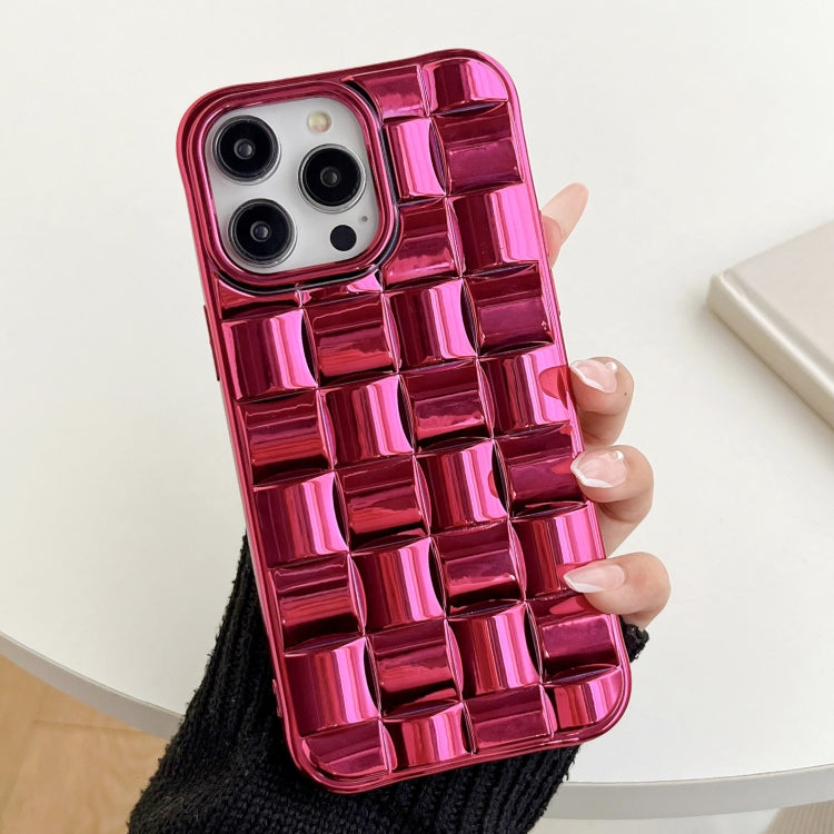 3D Cube Weave Texture Electroplating Phone Case, For iPhone 14, For iPhone 14 Pro, For iPhone 14 Pro Max, For iPhone 13 Pro Max, For iPhone 13 Pro, For iPhone 13, For iPhone 12 / 12 Pro, For iPhone 12 Pro Max, For iPhone 11 Pro Max, For iPhone 11