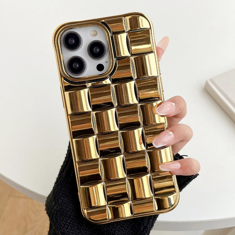 3D Cube Weave Texture Electroplating Phone Case, For iPhone 14, For iPhone 14 Pro, For iPhone 14 Pro Max, For iPhone 13 Pro Max, For iPhone 13 Pro, For iPhone 13, For iPhone 12 / 12 Pro, For iPhone 12 Pro Max, For iPhone 11 Pro Max, For iPhone 11