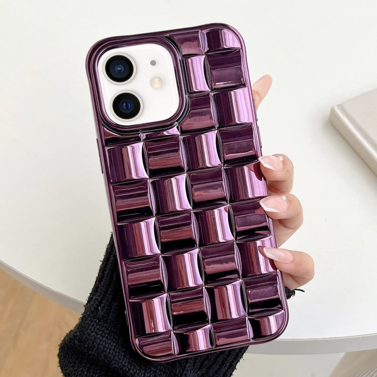 3D Cube Weave Texture Electroplating Phone Case, For iPhone 14, For iPhone 14 Pro, For iPhone 14 Pro Max, For iPhone 13 Pro Max, For iPhone 13 Pro, For iPhone 13, For iPhone 12 / 12 Pro, For iPhone 12 Pro Max, For iPhone 11 Pro Max, For iPhone 11