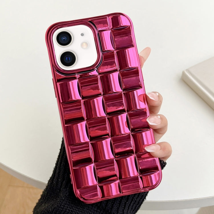 3D Cube Weave Texture Electroplating Phone Case, For iPhone 14, For iPhone 14 Pro, For iPhone 14 Pro Max, For iPhone 13 Pro Max, For iPhone 13 Pro, For iPhone 13, For iPhone 12 / 12 Pro, For iPhone 12 Pro Max, For iPhone 11 Pro Max, For iPhone 11
